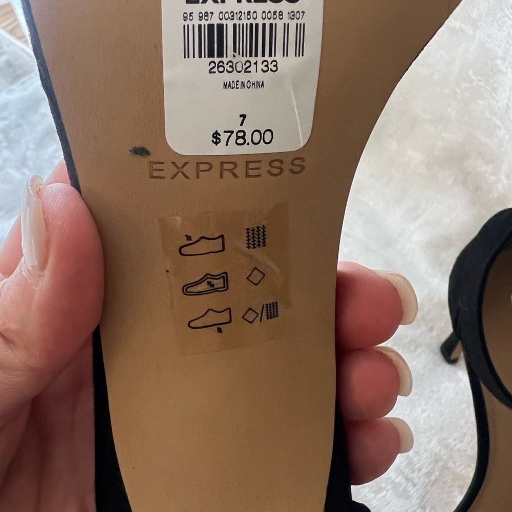 Express Black Suede Heels with Stiletto Design - Picture 8 of 9